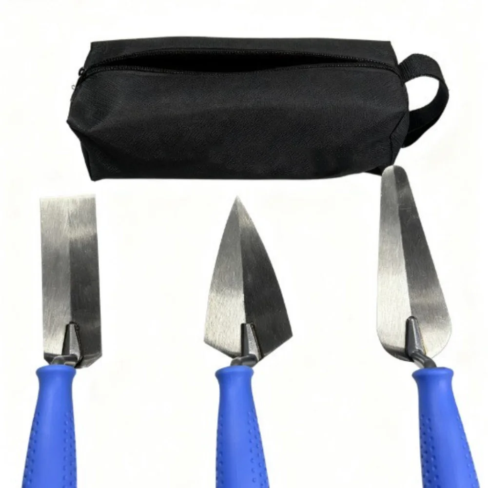 Carbon Steel Plastering Knives Set of Three with Ergonomic Design for Efficient Garden Renovation and Wall Works