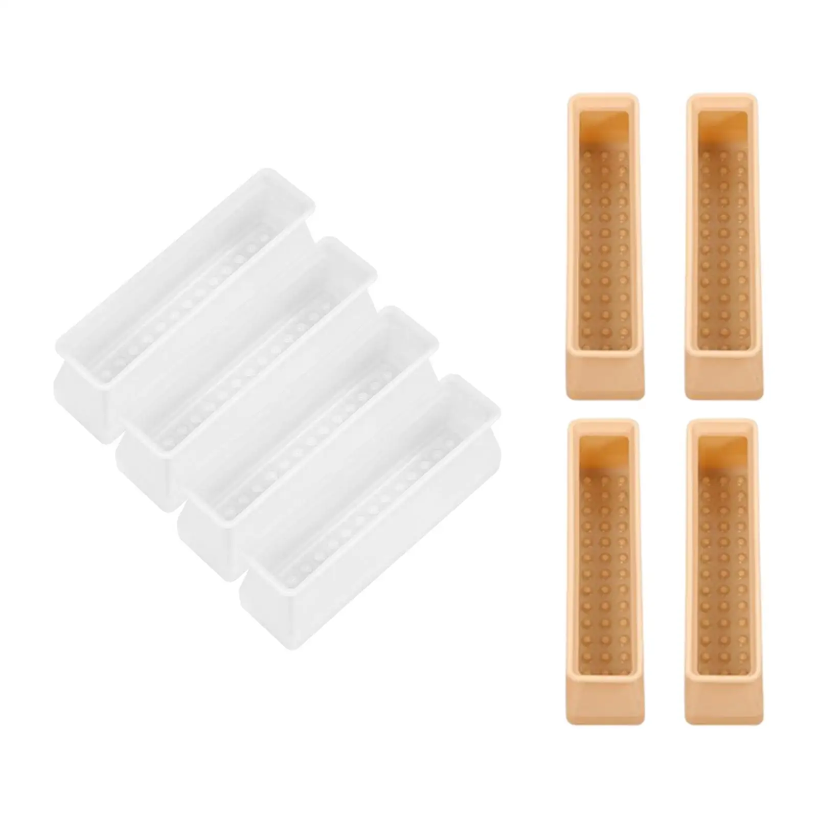 4 Pieces Non Slip Bed Leg Mat Rectangular Silicone Chair Feet Pad for Bed Accessories