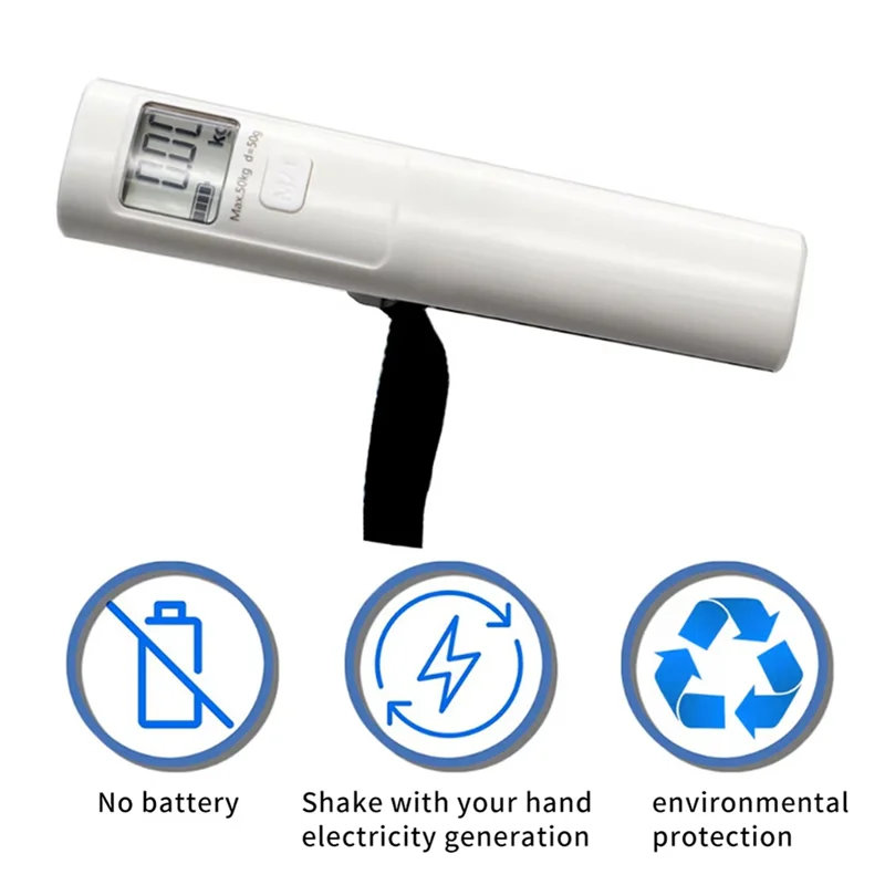 

SEWS-2X Hand Luggage Scale Power Generation 50Kg 50G Portable Manual Digital Hanging Luggage Weight Scale No Need Battery