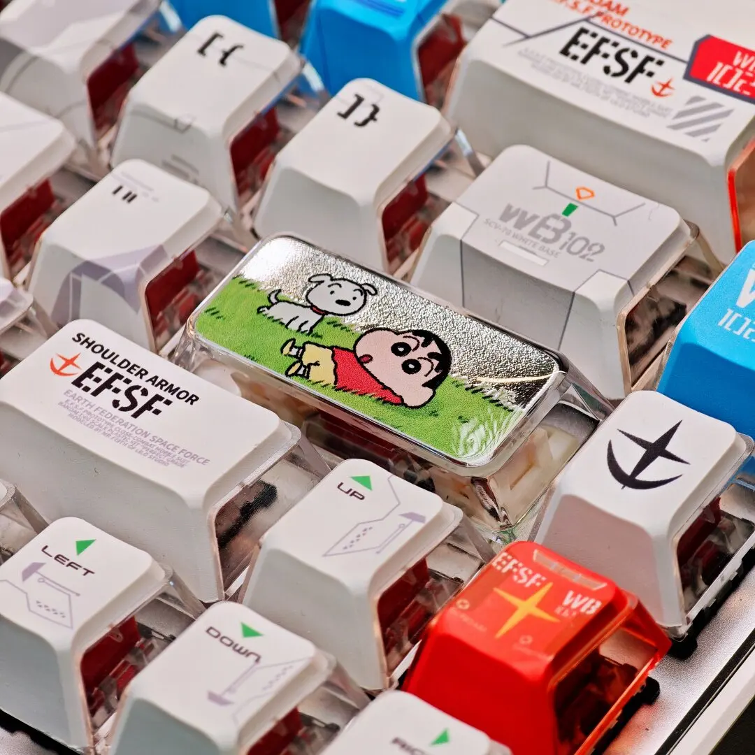 Animation Crayon Shin-chan Epoxy 2.25U Gilt Enter Keycap Single Cartoon Cross-axis Mechanical Keyboard Translucent Shift Keycap