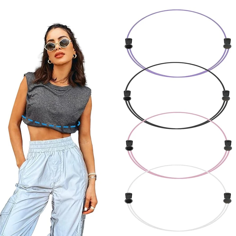 4Pcs Adjustable Crop Band For Tucking Sweater And Shirt, The Elastic Tucking Band To Change The Style Of Your Tops