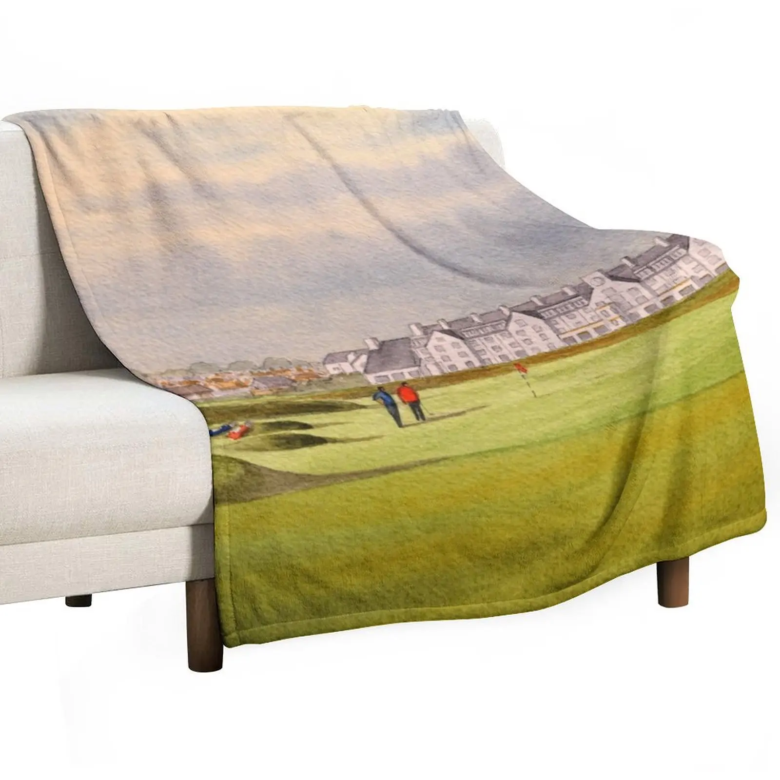 

Carnoustie Golf Course Scotland With Clubhouse Throw Blanket Baby for babies Summer Nap Blankets