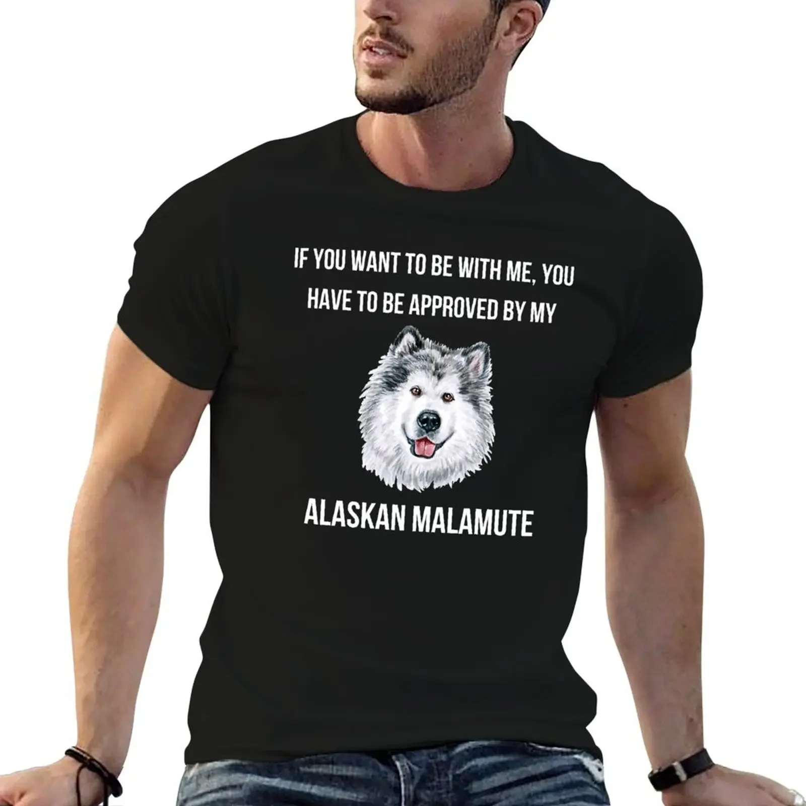 Approved By My Alaskan Malamute T-Shirt plus size tops summer clothes mens t shirts top quality