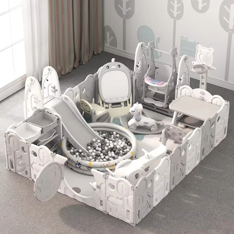 Toddler Family Indoor Playground Children's Play Pen Central Area Foldable Baby Play Field with Family Baby Play Pen