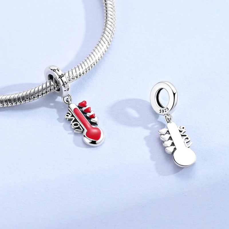مولا 925 فضة الحب ميزان الحرارة قلادة الخرز صالح الأصلي ثعبان سلسلة سوار DIY بها بنفسك للنساء مجوهرات هدية