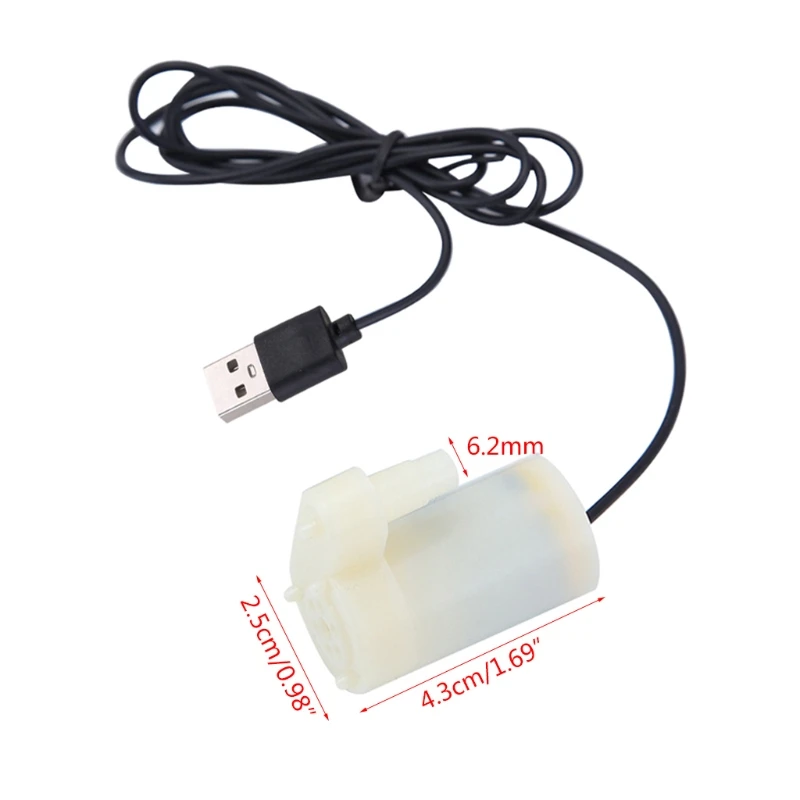 F92B Micro Mini Submersível Bomba água Tanques peixes Aquário USB alimentado para 5V 2-3L