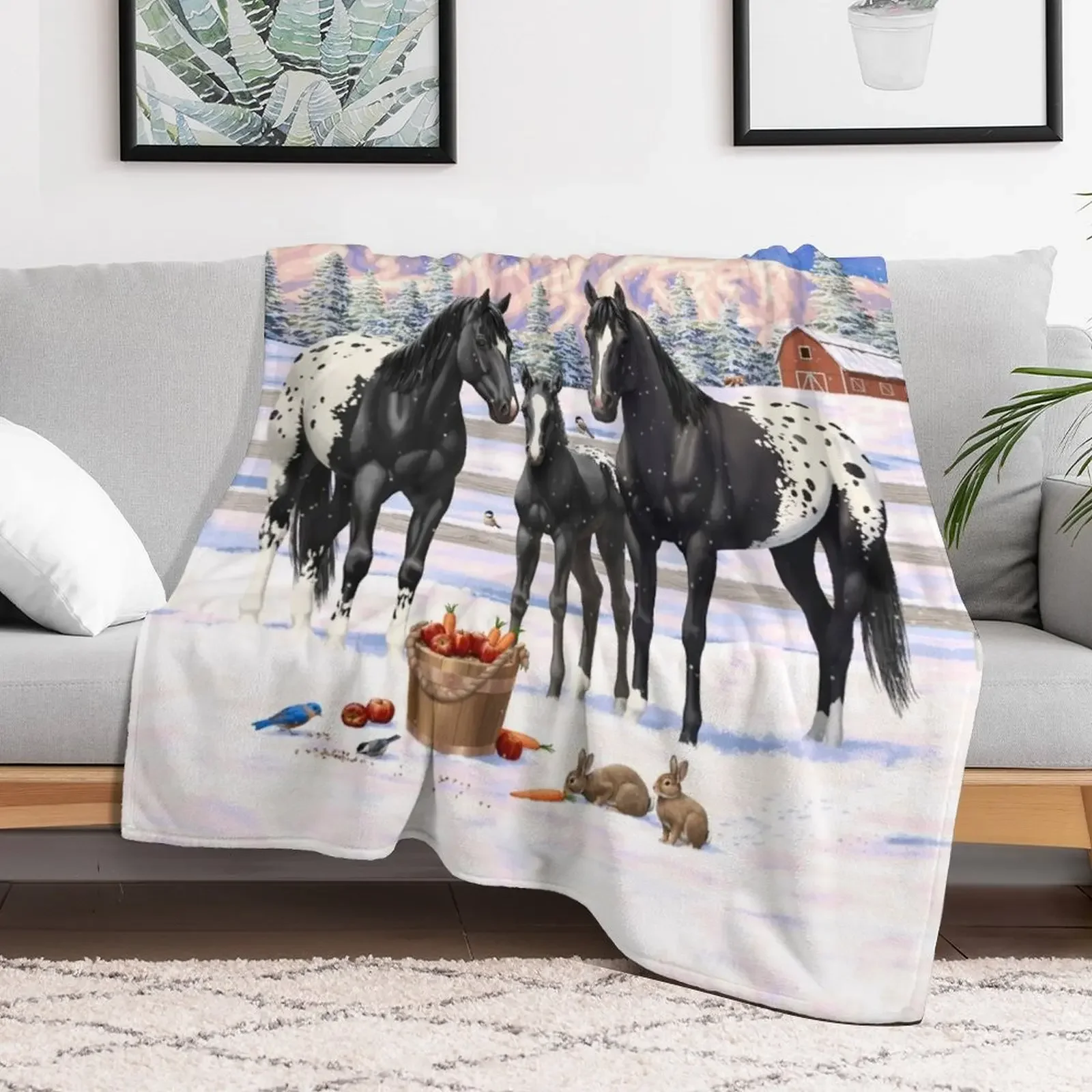 Black Appaloosa Horses In Snow Throw Blanket wednesday Softest Extra Large Throw Blankets Sofas Of Decoration Blankets