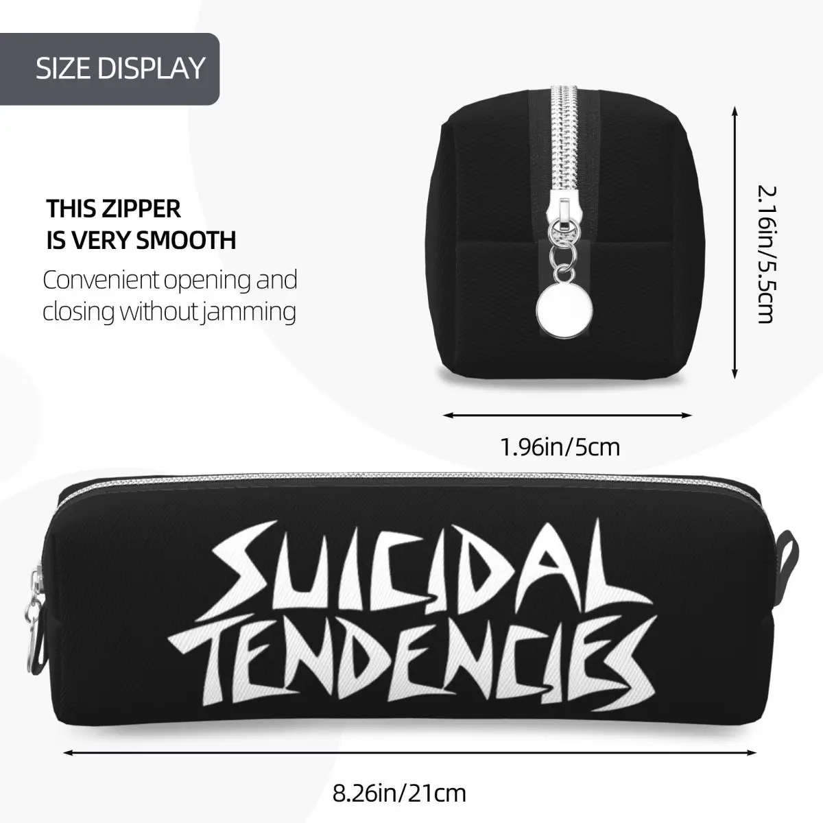 Rock Music Suicidal Tendencies Band Pencil Cases for Student Gifts Pen Box Pencil Bag Big Capacity Pencil Pouch Pen Holder