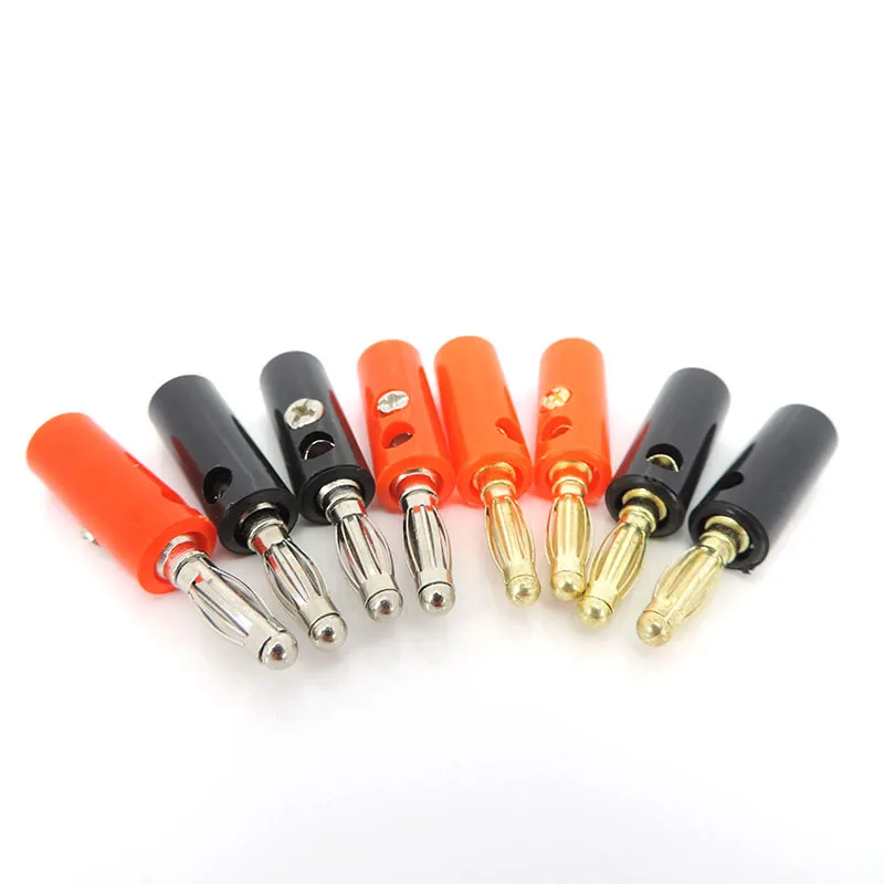 

5pcs Audio Speaker Screw 4mm Banana male Gold Plate Plugs Connectors Black Red Golden Audio Speaker Screw Wholesale