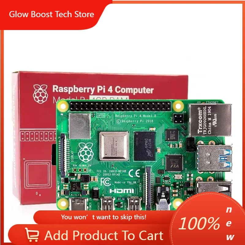 

NYOriginal Raspberry Pi 4B 4th Generation B Type UK made 1GB 2GB 4GB 8GB Raspberry Pi 4B Development Board WiFi Kit