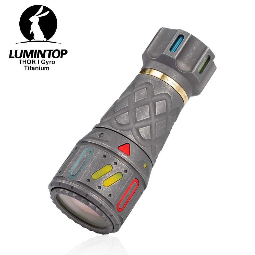 EDC LEP Flashlight Fluorescence LED Outdoor Camping Lantern Titanium stonewash Rechargeable lamp Torch 1200 Meter THOR I Gyro