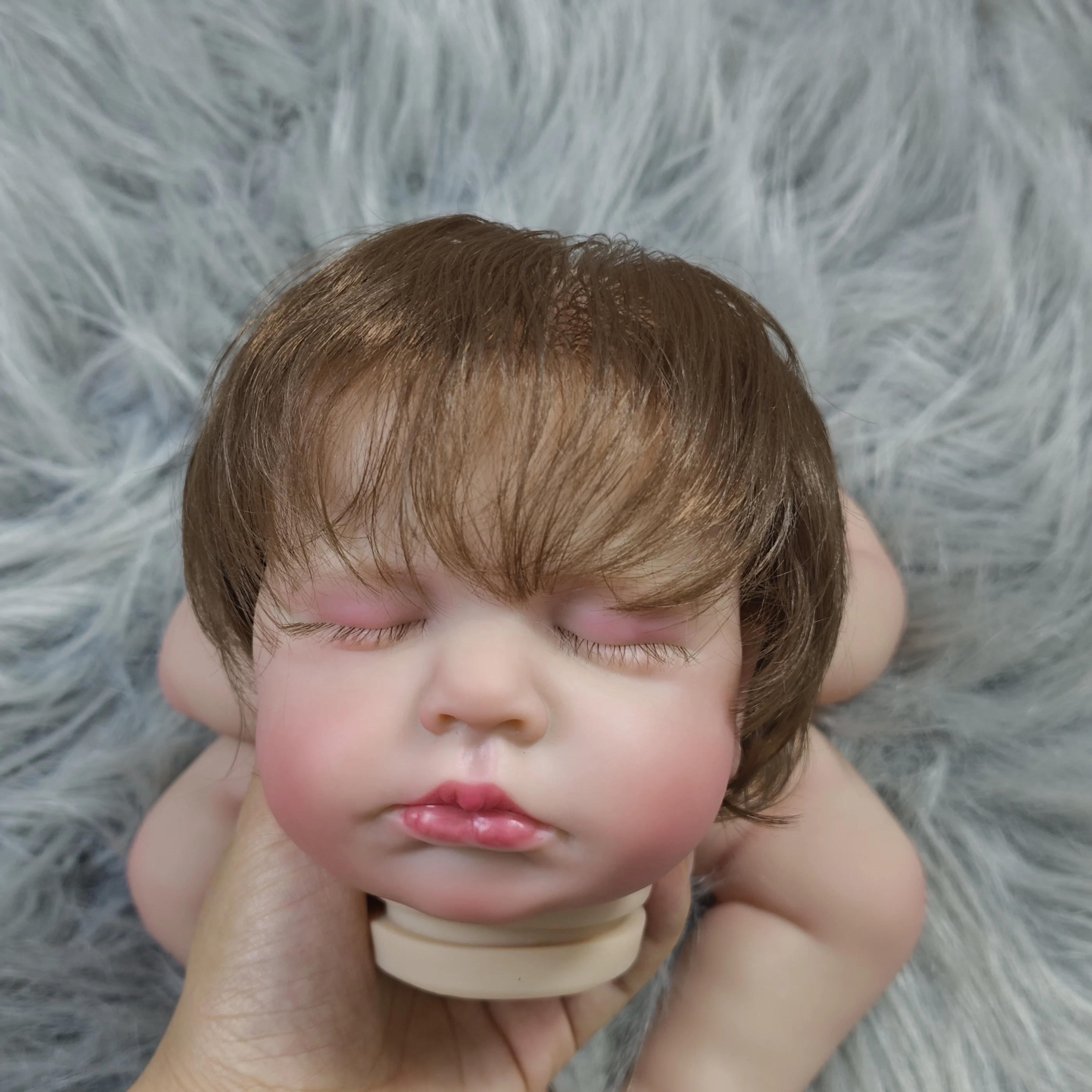 20 นิ้วทาสี Reborn ตุ๊กตาชุด LouLou มือ Rooted ผม 3D ทาสีผิวประกอบ DIY ทําด้วยมือตุ๊กตาไวนิลอะไหล่
