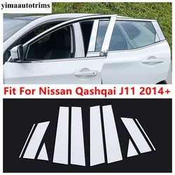 Stainless Steel Car Window Pillar B C Panel Decor Strip Sticker Cover Trim Exterior Accessories For Nissan Qashqai J11 2014-2020