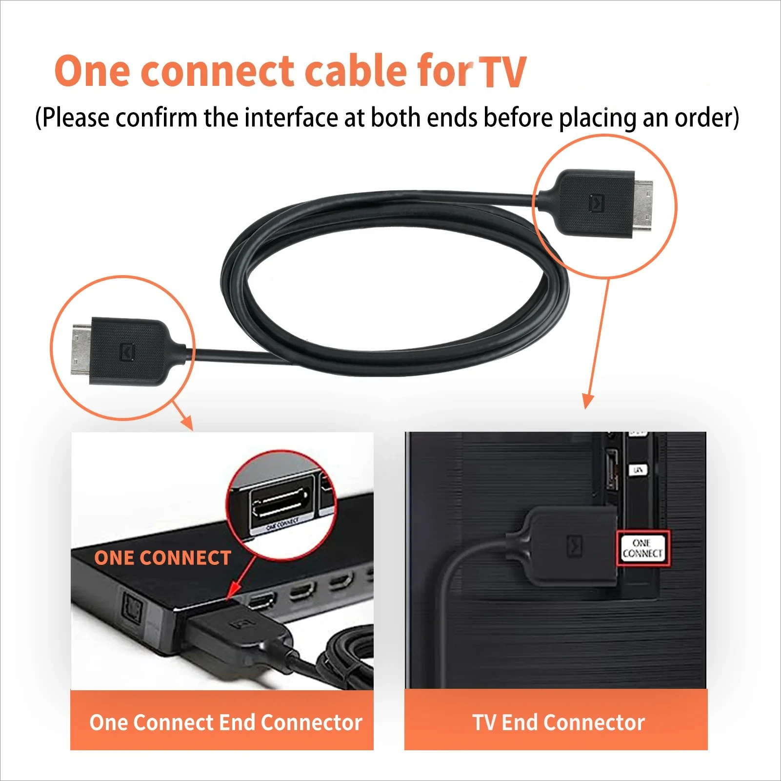 

6.5Ft BN39-02209B BN3902209B One Connect Cable for Samsung KS series KS800D KS850D KS900D KS950D TV SNOW1703U TV Box