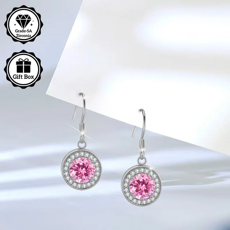 

LAMVOICE / zirconia S925 sterling silver hook earring,jewelry for women/christmas gift for high quality jewelry earrings with