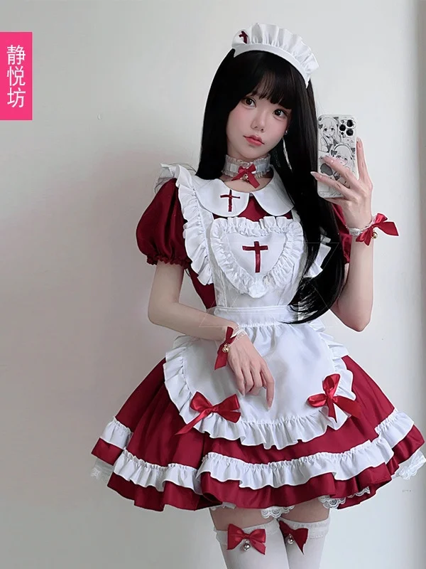 

Готический костюм горничной с крестом Доктор Мягкая юбка для девочек Аниме Хэллоуин Одежда для взрослых Косплей Модный наряд Китайское производство