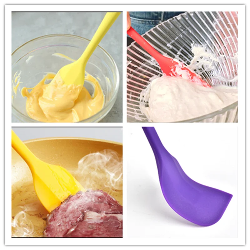 5/10PCS Silicone Spatulas Cream Spatula Cake Cream Scraper Baking Cake Tool Heat-resistant Seamless Integrated Design Scraper