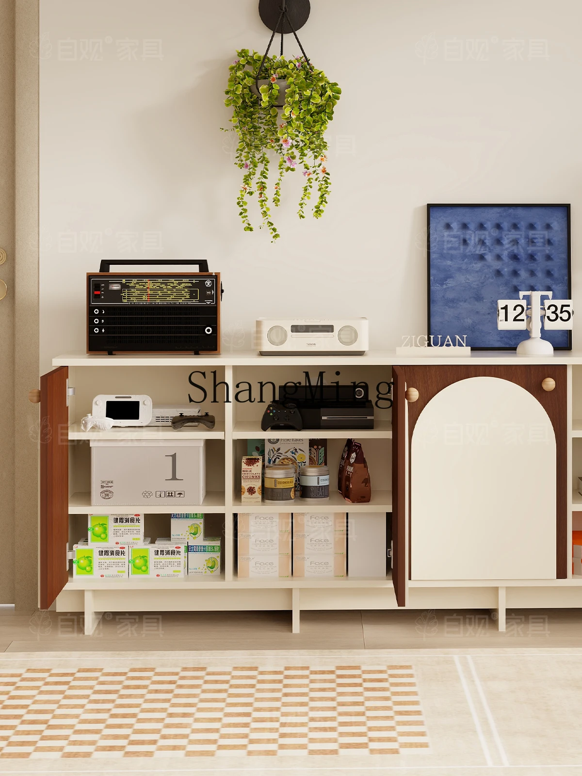 CL floor-to-ceiling high-end video cabinetself-viewing medieval style living room TV cabinet solid integrated