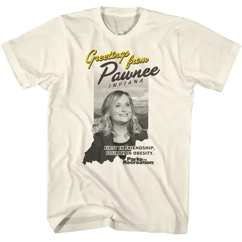 Parks and Recreation Greeting From Pawnee Indiana 4th In Obesity Men's T Shirt