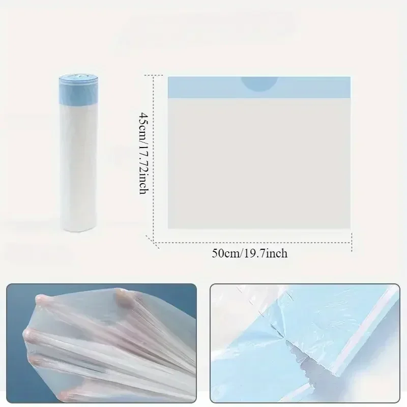 Müllsäcke mit Kordelzug – verdickte, tragbare, große Haushaltsmüllsäcke, weißer Kunststoff mit Zugbinder