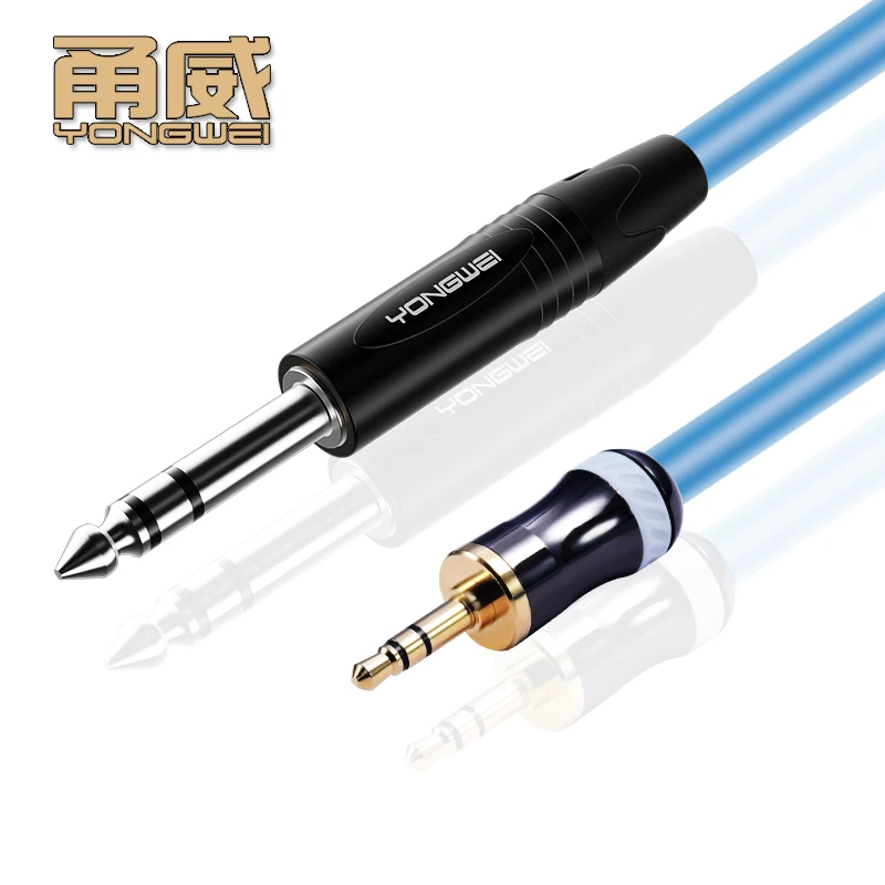 YONGWEI- conector de Audio de 3.5 a 6.35 macho a macho para mezclador de guitarra,Cable auxiliar de 3.5mm a 6.5mm, amplificador