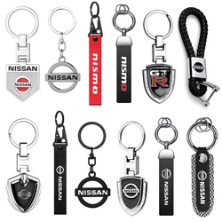 Metal/Leather Car Key Case Keychain Key Rings Accessories For Nissan Nismo X trail Micra Juke Qashqai Leaf Terrano Rogue Navara