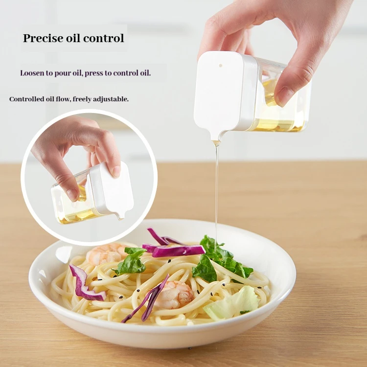 Kitchen Quantitative Seasoning Jar Glass Press Control Salt Bottle Metering And Sprinkling Salt Seasoning Bottle