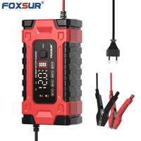 FOXSUR 12V 10A/24V 5A Car Battery Fast Charger Multifunction Full Automatic Intelligent Pulse Repair Replenisher With LCD Screen