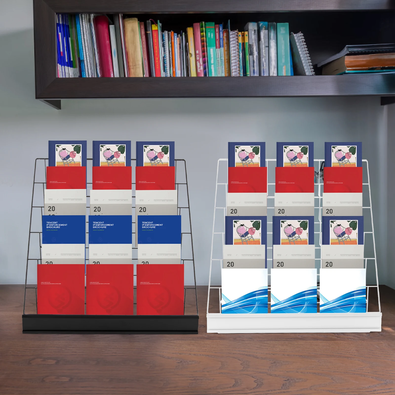 

Настольная подставка для книг, 6-ярусная подставка для журналов, металлическая витрина, держатель для книг, брошюр, литературы, поздравительных открыток