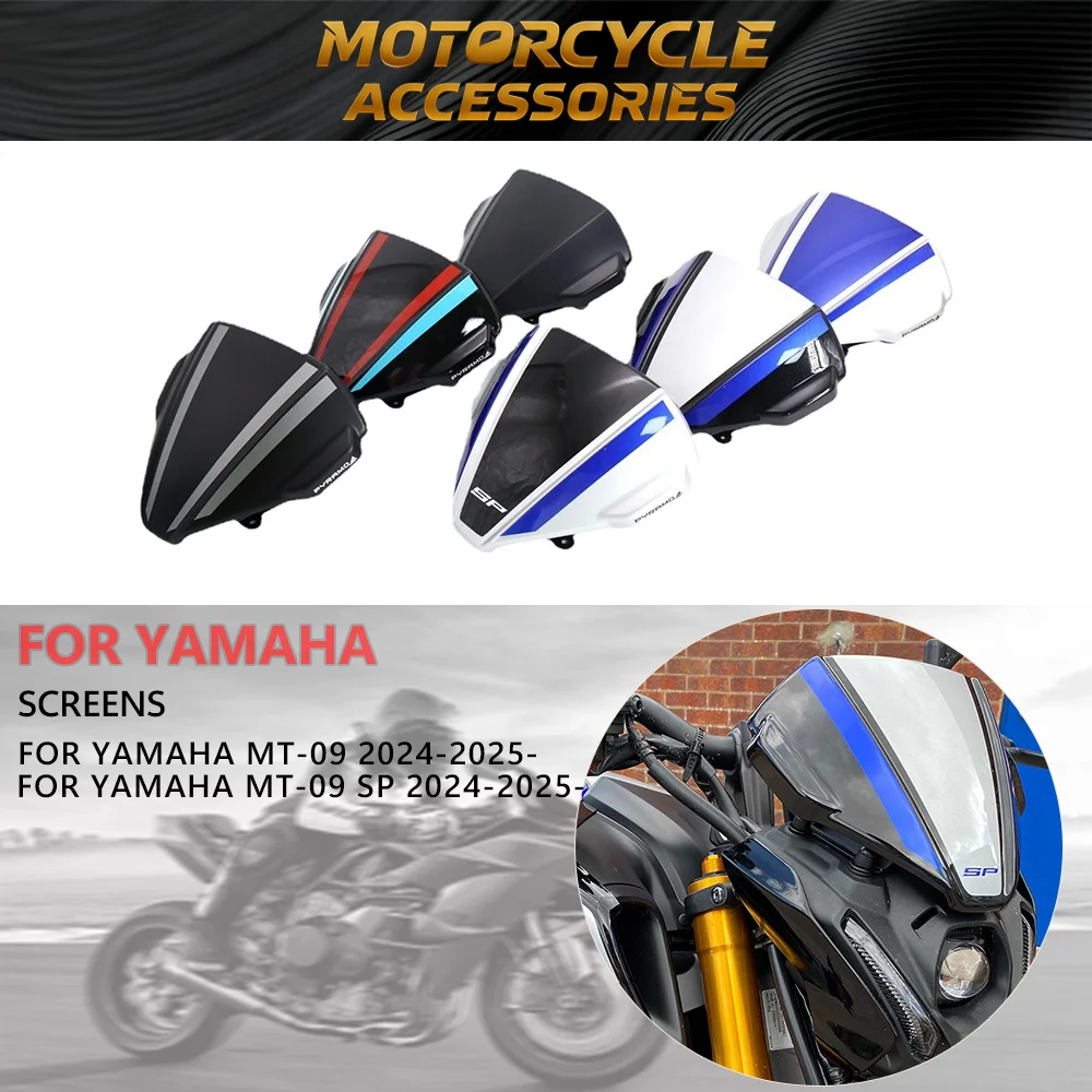 

Подходит для YAMAHA MT-09 2024 2025 MT09 SP 2024-2025 Y-AMT мотоцикла ABS спортивный козырек лобового стекла матовый черный дефлектор лобового стекла