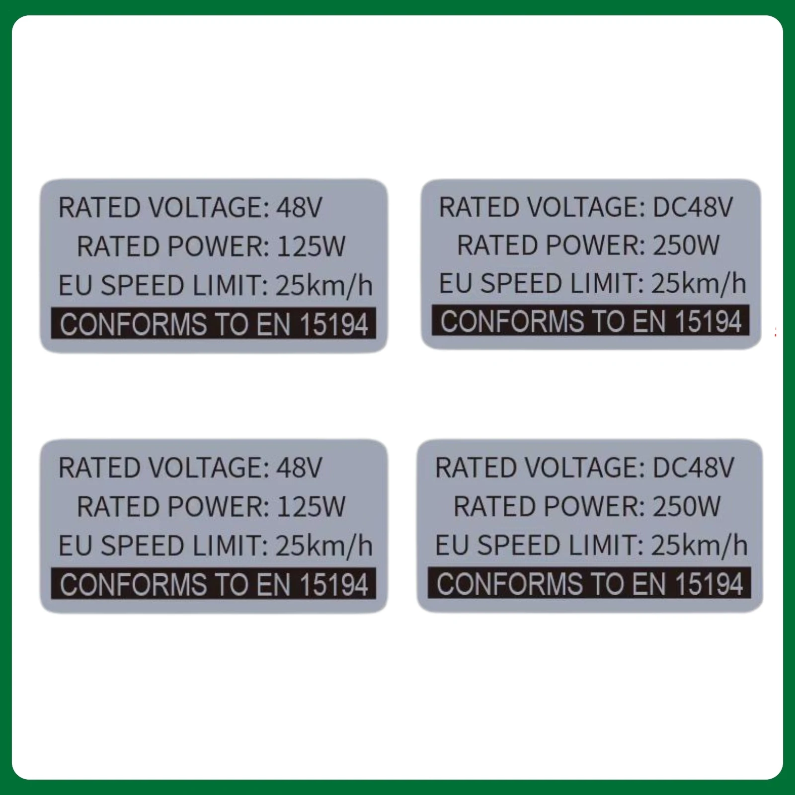 E-Bike Modifikations-Kit Aufkleber, 36V 48V 250W Elektrofahrrad-Etiketten, Kompatibel mit Bafang Tongsheng und anderen Marken-Umrüstsätzen
