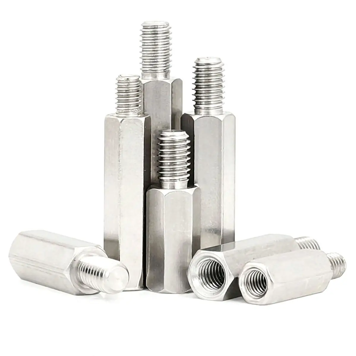 M6 M8 304 Stainless Hexagonal Single Pass Terminal Isolation Column Inner And Outer Teeth Male And Female Studs Anti-corrosion