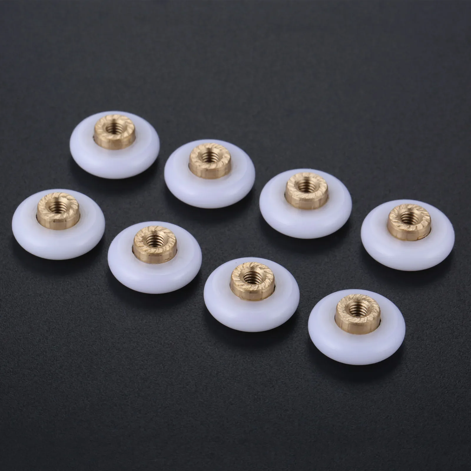 DRELD 8pcs Bath Shower Door Rollers /Runners Wheels Pulleys 18mm Dia Wheel Replacement Part For Shower Enclosures Cabins Runner