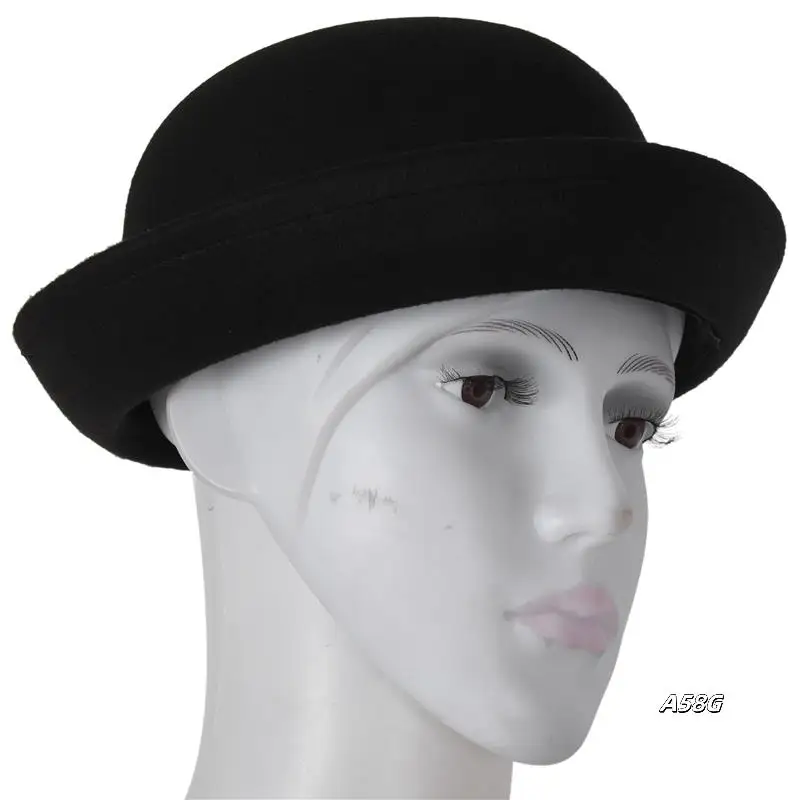 

5Piece Melon Bowler Hat Hat Bowler Hat Bowler Hat Felt Hat Chaplin Hat Riding Hat (Black)