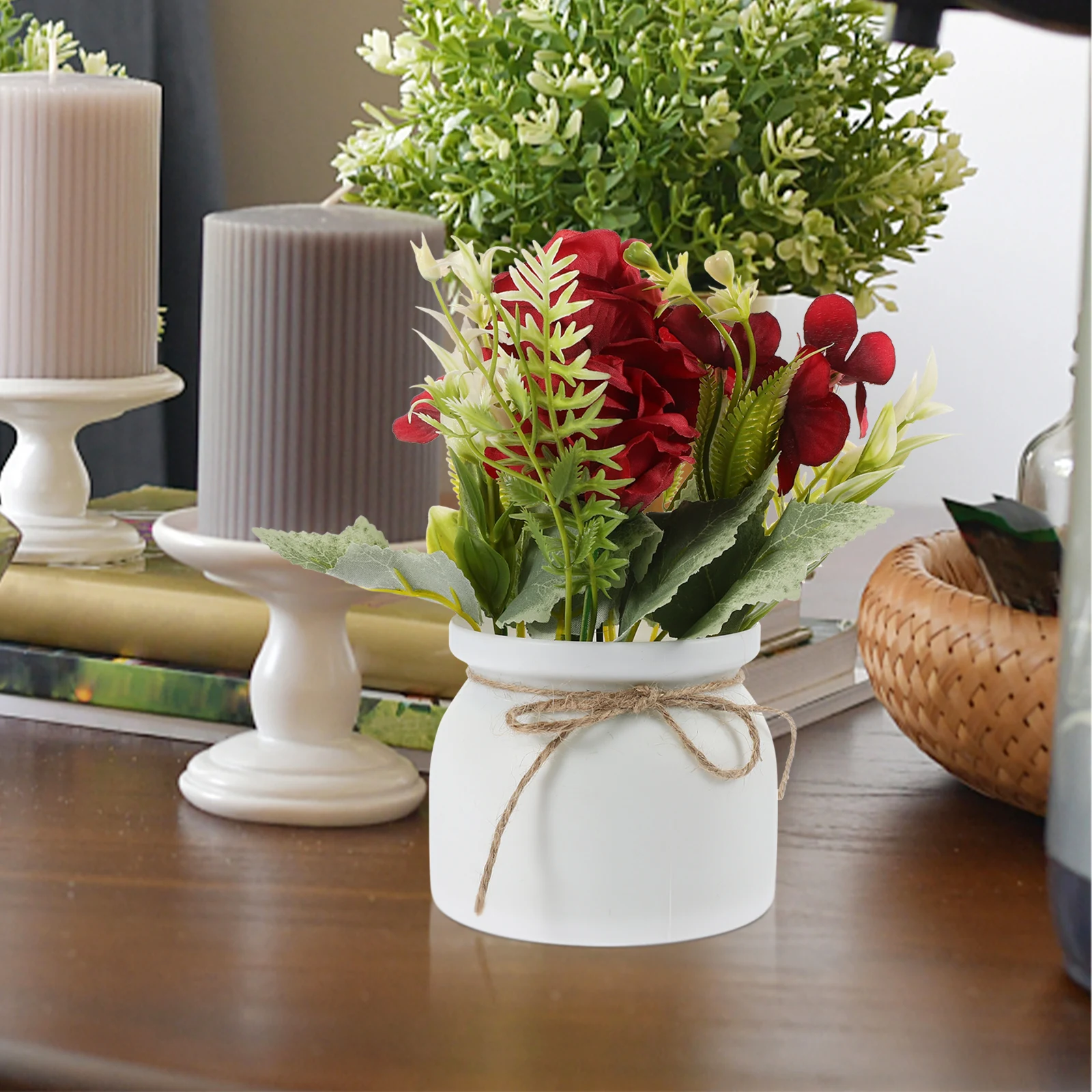 

Realistic Artificial In Pot Desktop Small Decoration Lifelike Plastic Plant Lifelike Potted Flower Ornament Decorative Fake
