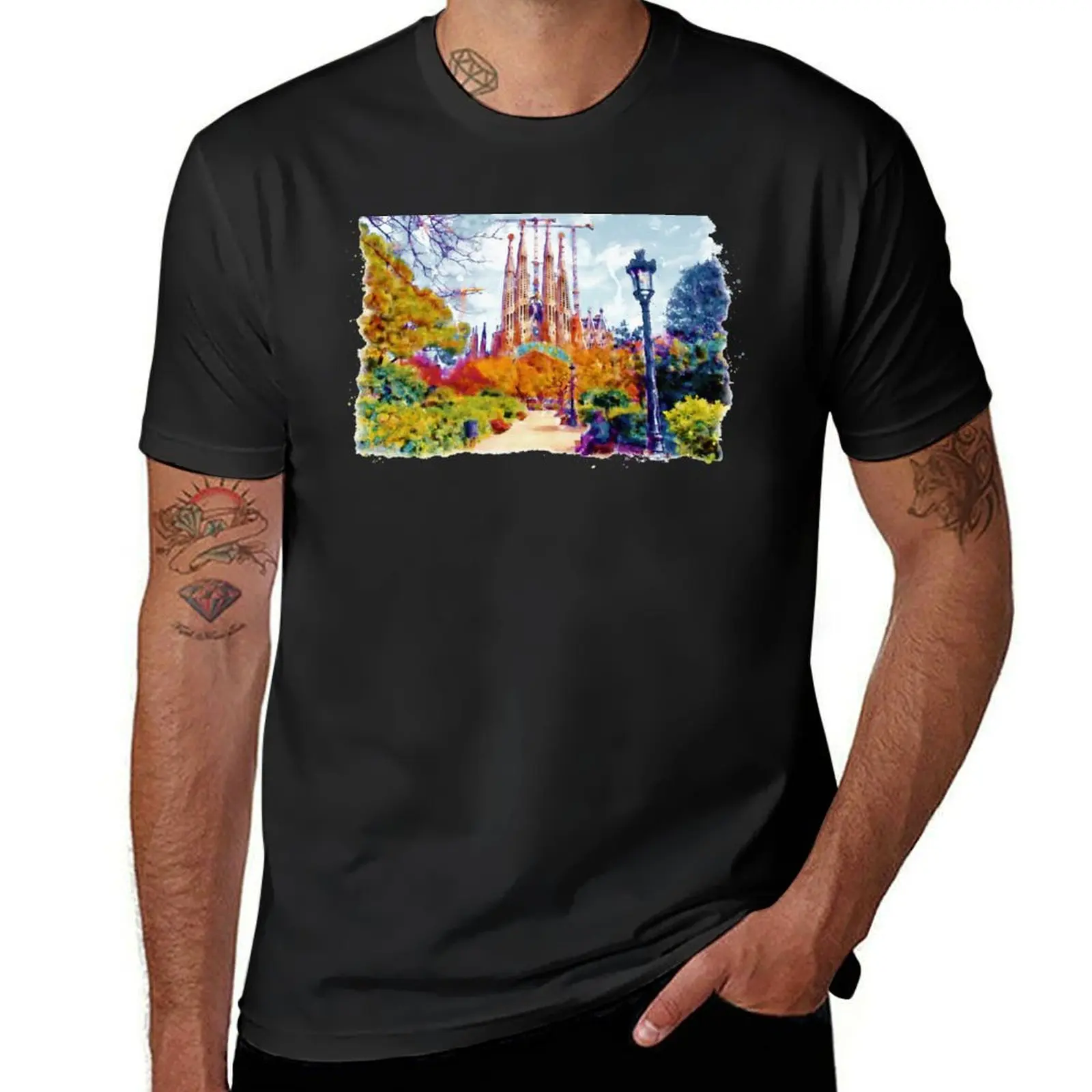 La Sagrada Familia - Park View T-Shirt summer clothes customs tops new edition t shirts for men graphic