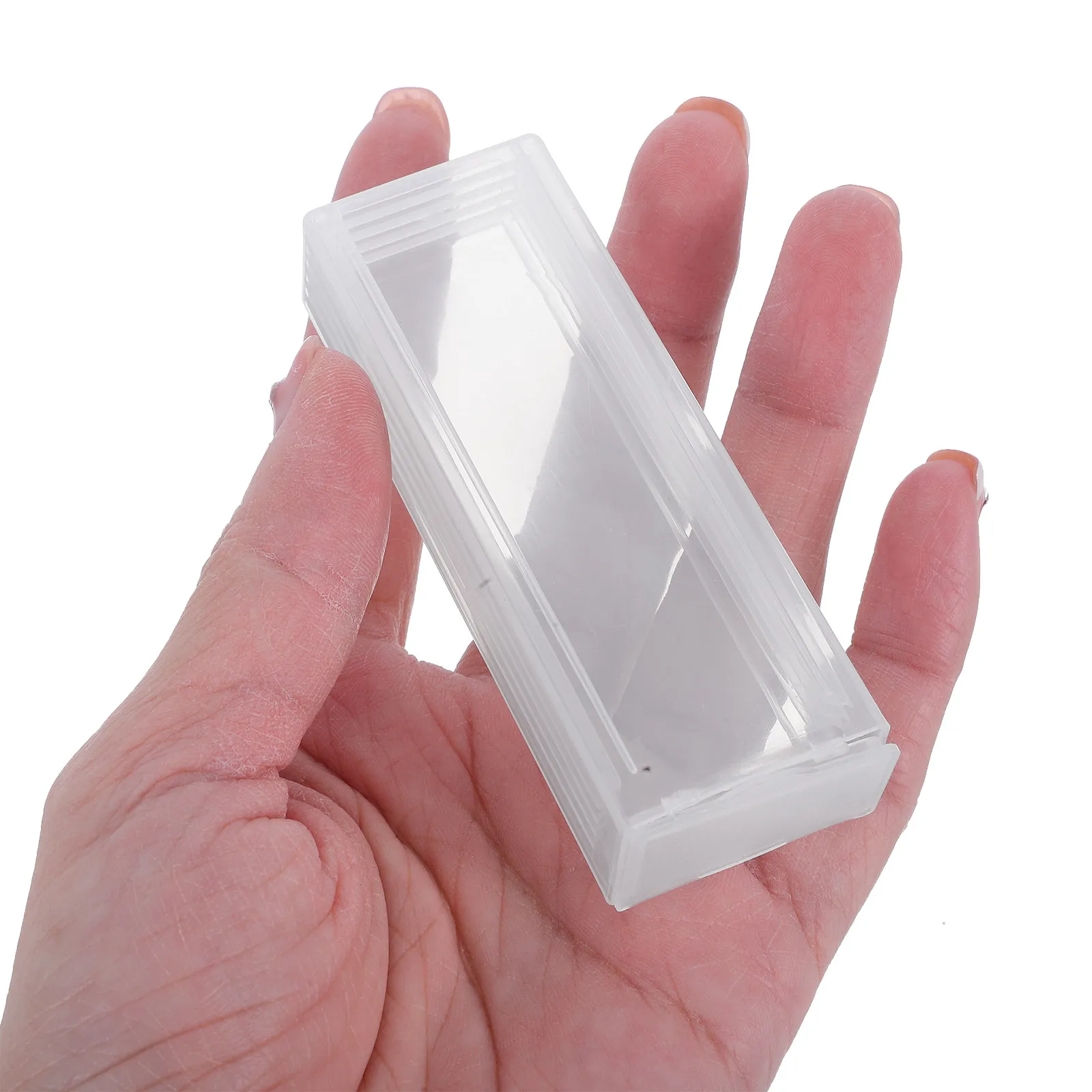 1 Piece PP Plastic Microscope Slide Case Rectangular Transparent Holder for Laboratory Research Slide Storage Box Equipment