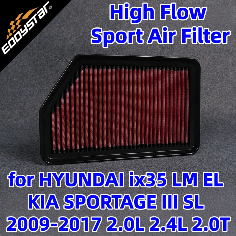 

High Flow Sport Air Filter for HYUNDAI ix35 LM EL KIA SPORTAGE III SL 2009-2017 2.0L 2.4L 2.0T Washable Racing Intake Filters