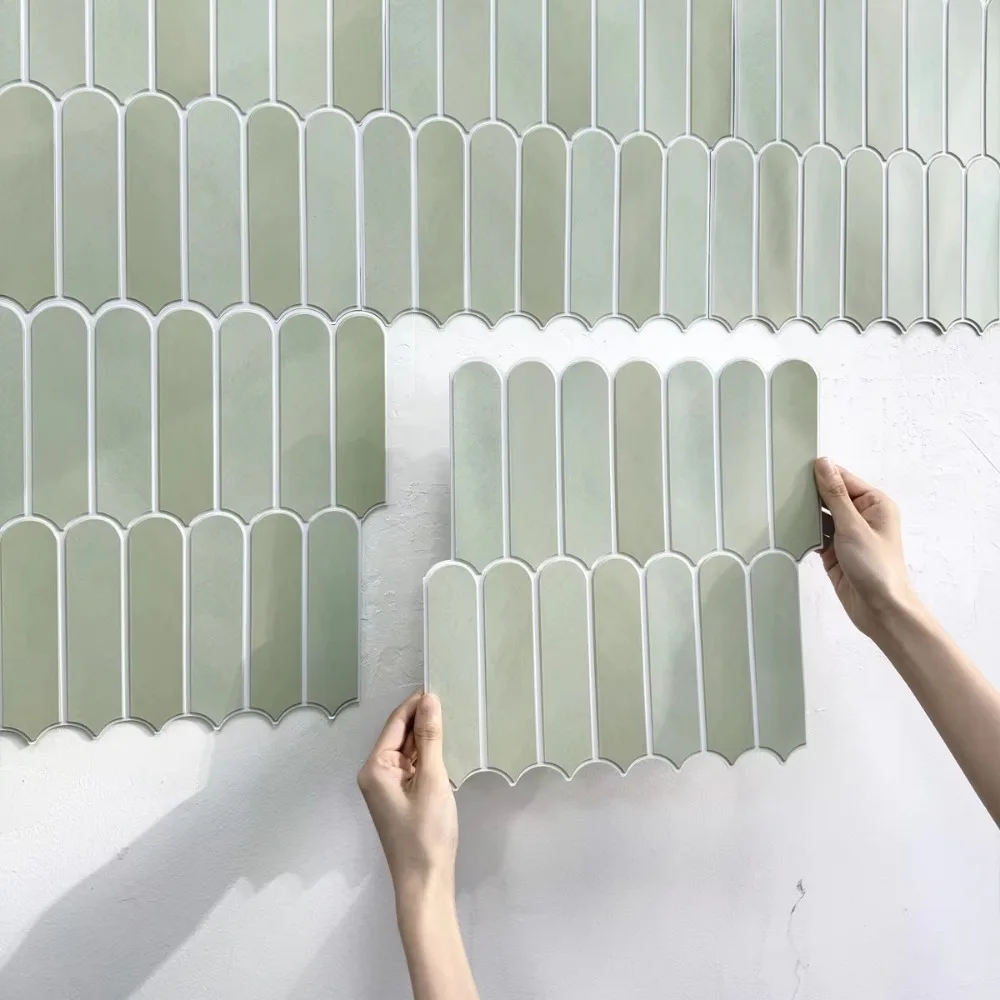 Selbstklebende 3D-Wandfliesen, PVC, Fischschuppen-Wandaufkleber, schimmelresistent, wasserdicht, Küchenrückwand für Küche und Badezimmer