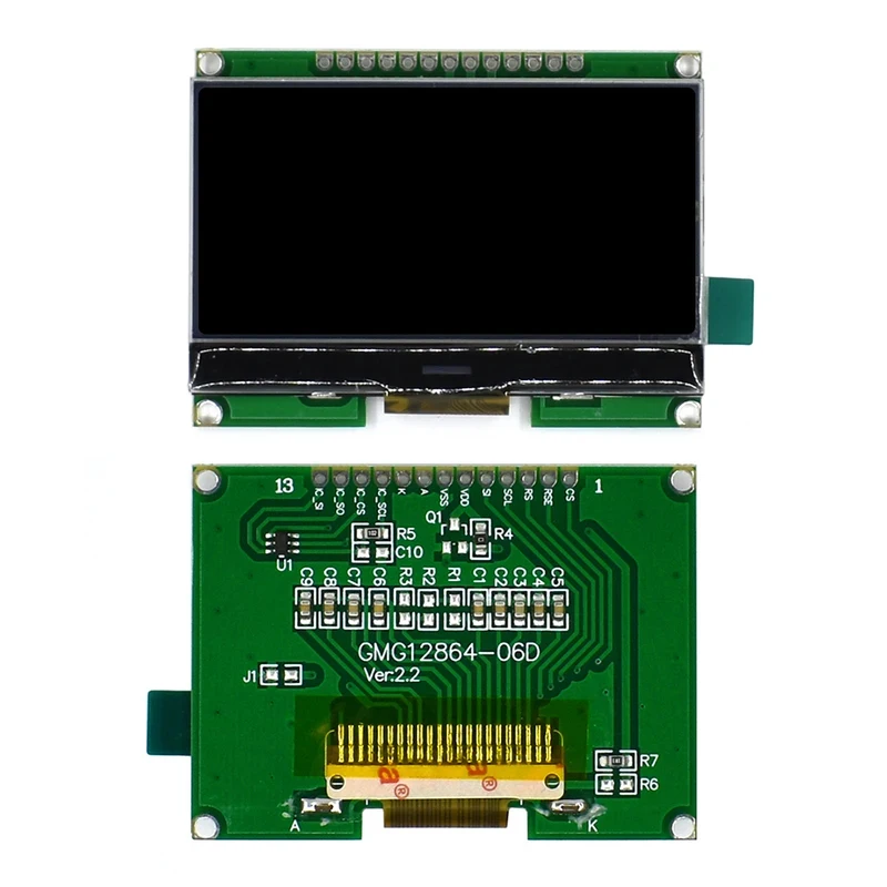Lcd12864 12864-06D, 12864, LCD Module, COG, With Chinese Font, Dot Matrix Screen, SPI Interface