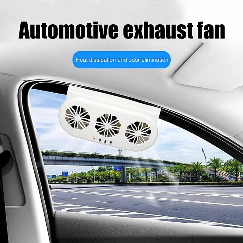 Car Exhaust Fan Auto Ventilation Fan with Solar Power Supply Energy Saving Air Circulation Fan for Trucks RVs Sedans Cooling Fan