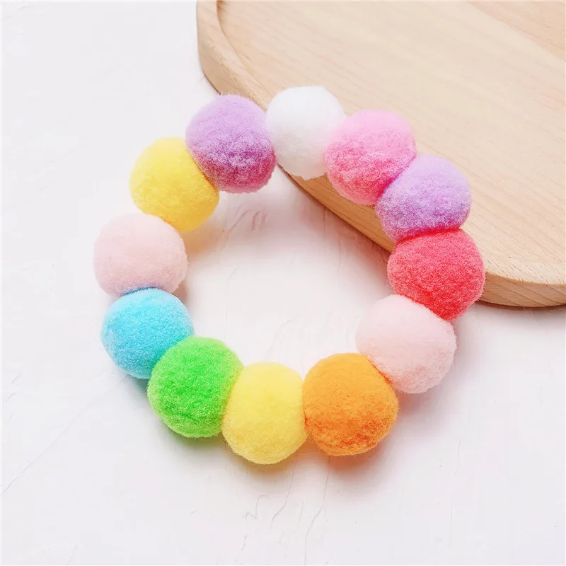 Christmas Cute Dog Cat Plush Ball Necklace Soft Elasticity Collar Pet Neck Accessories Pompom Ball Necklace Gift for Puppy Kitty