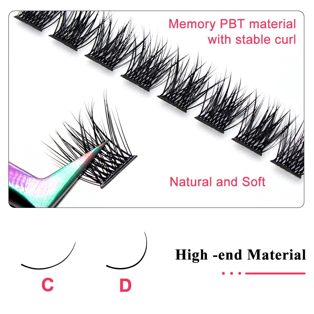 Moonlily 3D-Wimpernverlängerung aus Seide, lose segmentierte DIY-Cluster-Falsche Wimpern, superweicher, natürlicher Stil, persönliches Make-up, Zilien – Detail 8