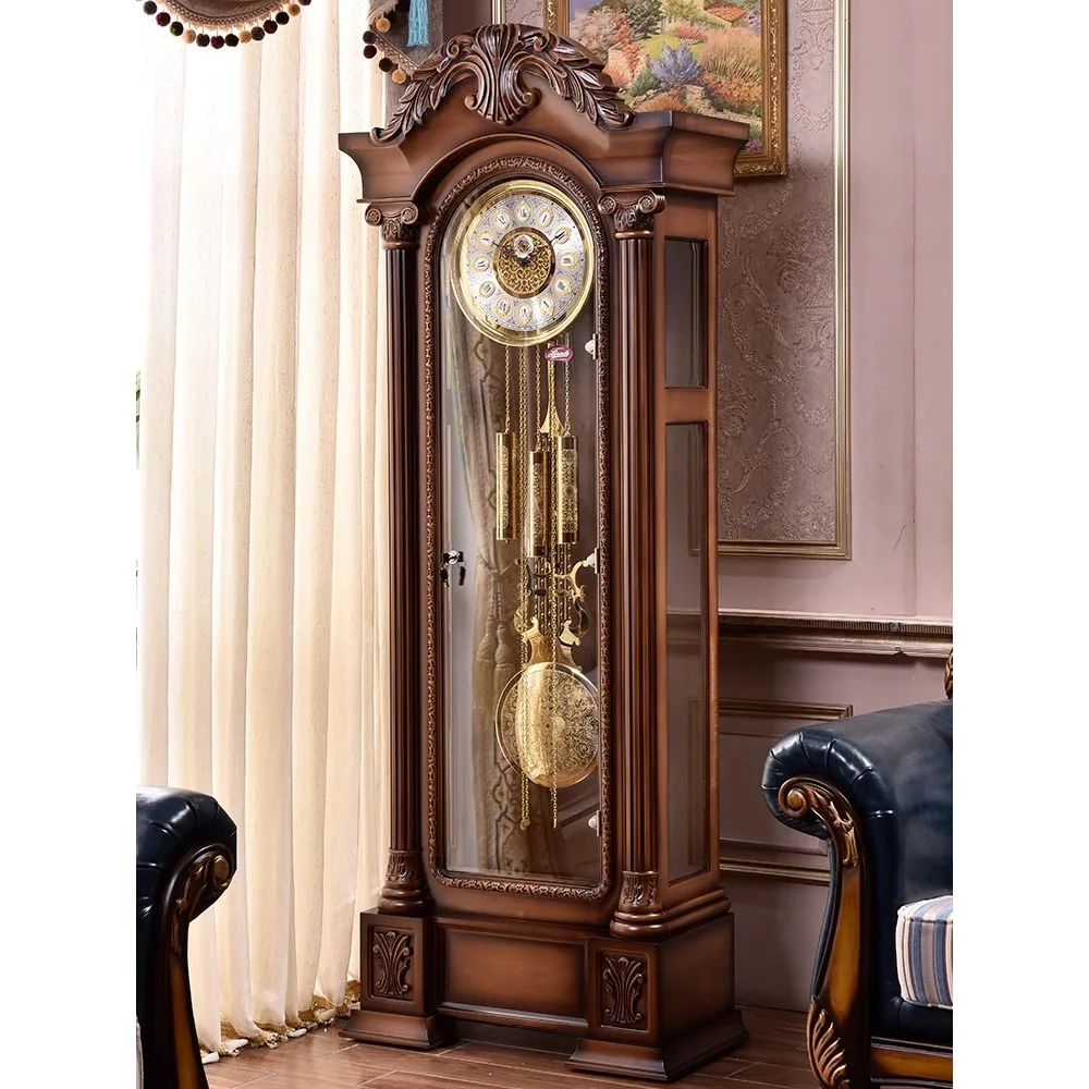 German Hermler Mechanical Floor Bell European Villa Vertical Living Room Seat Clock Chinese Retro American Pendulum Classical