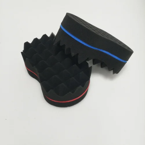 Imagen 2 del producto Cepillo de pelo ovalado de doble cara, cepillo de esponja mágico para bobina Afro Natural, cepillos de esponja para rastas, trenzas de cabello trenzado