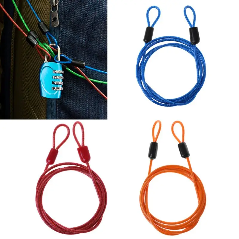 1m  Lock Wire Cycling Strong Steel Cable Lock MTB Road Bike Backpack Anti-theft Security Lock Rope Riding Accessories