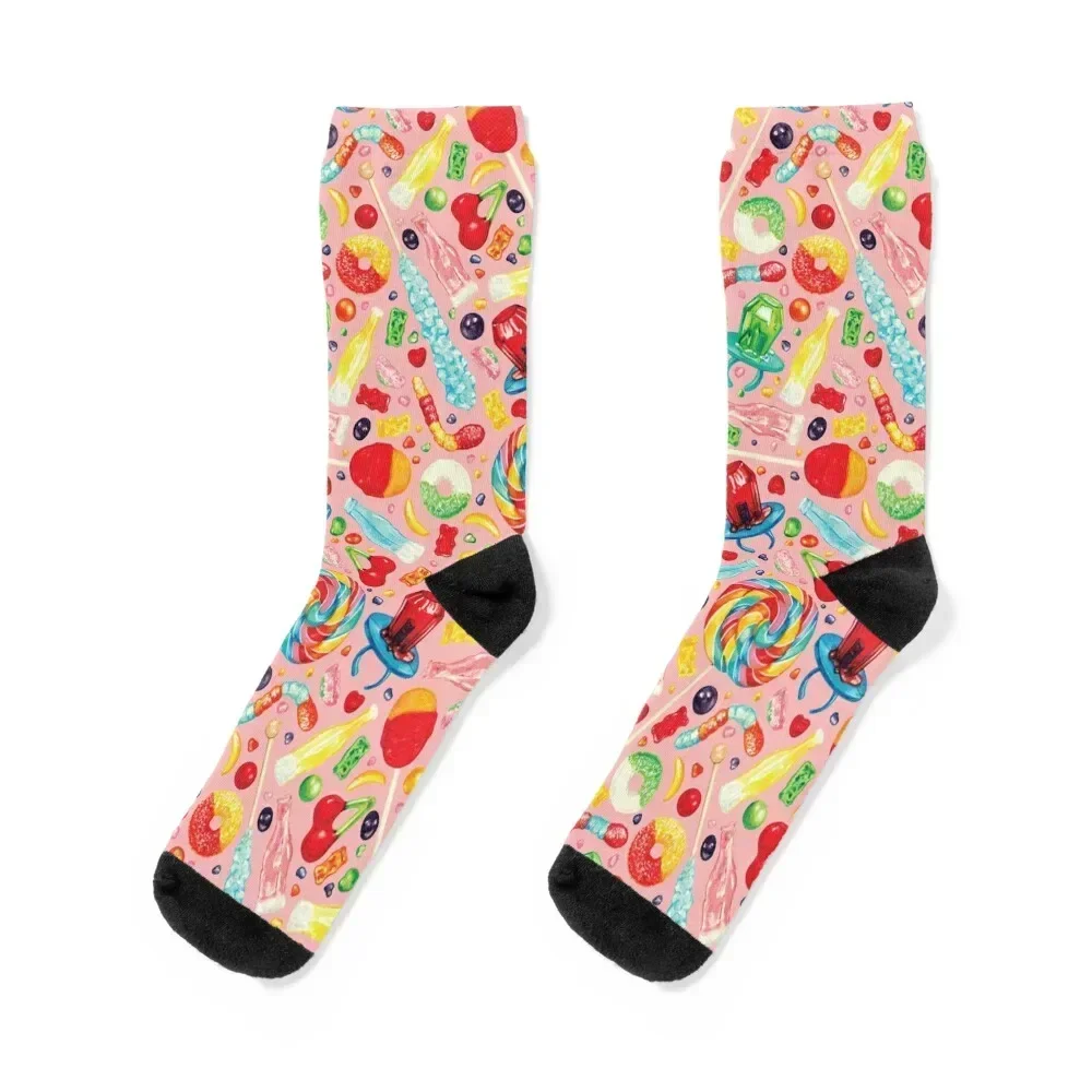 

Candy Pattern - Pink Socks Men's compression with print Socks For Girls Men's
