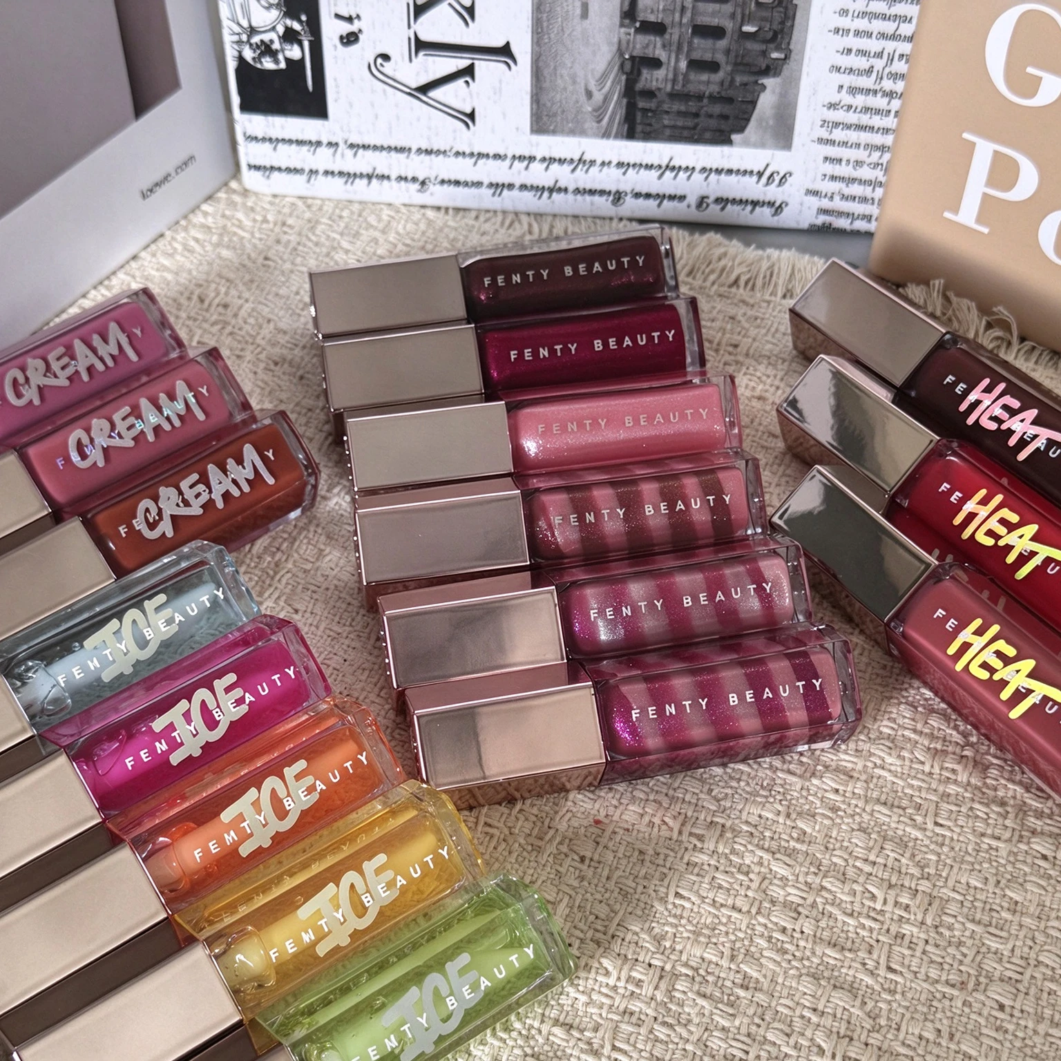 Fenty Beauty Makeup Products Swirl Gloss New Series Lip Gloss Fussy Flex Fussy Chocolit RIRI Sweet Nude Lip Balm Glossy Finish