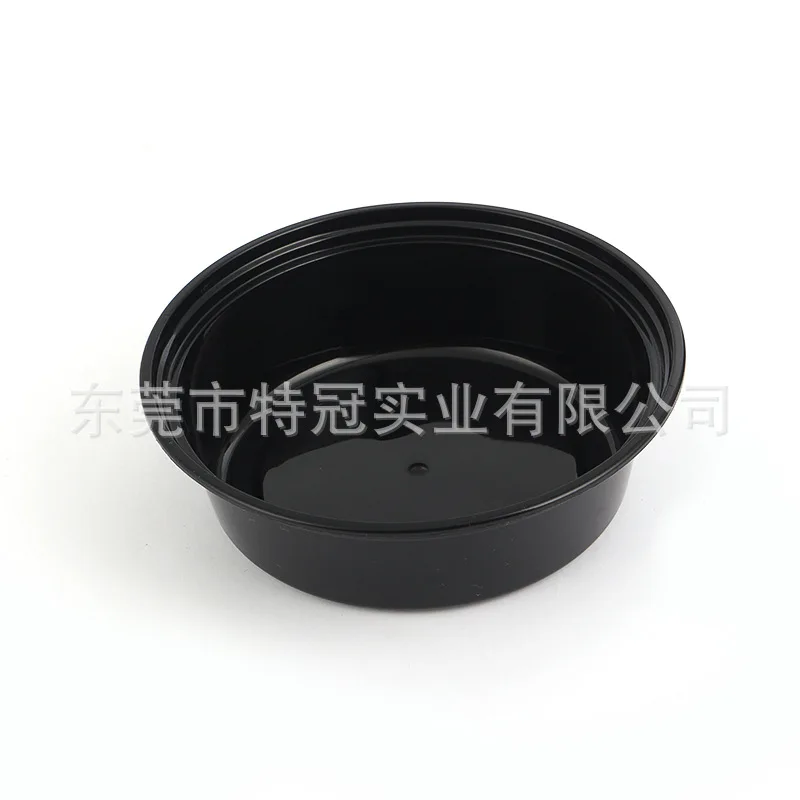 Custom American Style Lunch Box Disposable Takeout Packaging Box Round PP Plastic Bowl with Lid Fast Food Lunch Box Be
