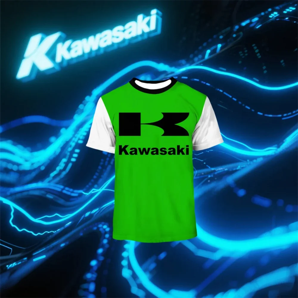 

Новый мужской гоночный мотоциклетный костюм Kawasaki для 2025, дышащая, свободная, быстросохнущая и впитывающая пот футболка.